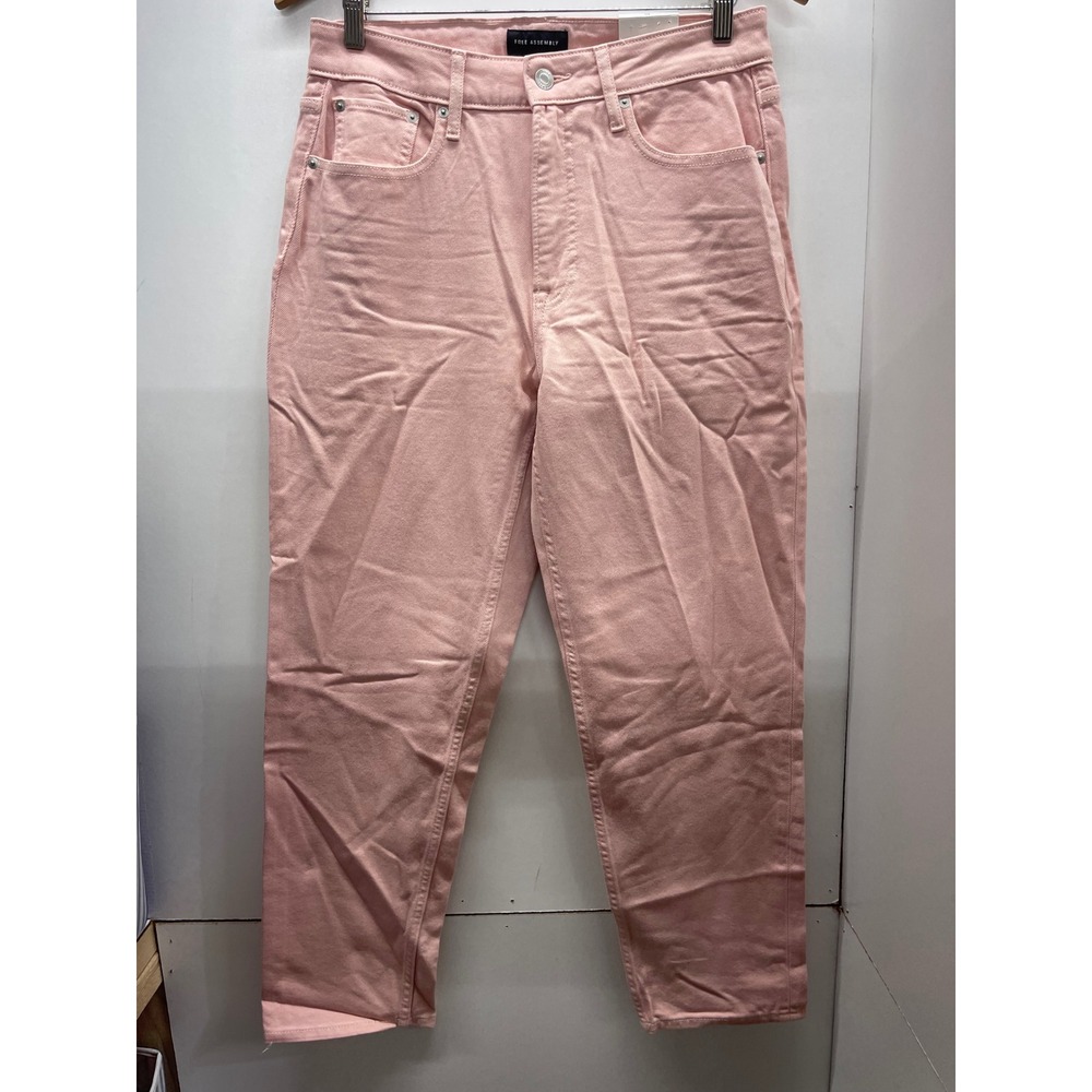 Free Assembly The Original 90s Straight Jeans Pink High Rise Size 10 NWT